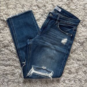 KanCan Distressed Dark Blue Boyfriend Jeans